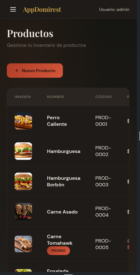 Gestión de Productos